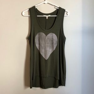 EXPRESS ONE ELEVEN army green tank heart graphic
